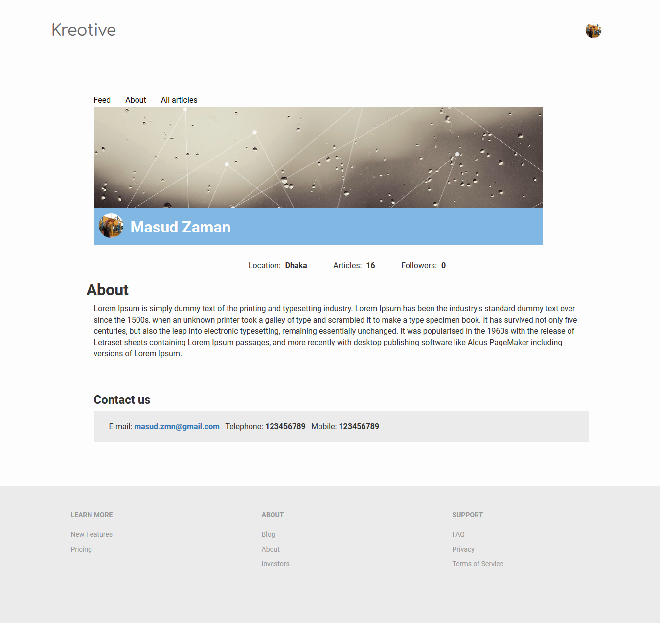 Kreotive: Group-wise micro-blogging application on Laravel framework